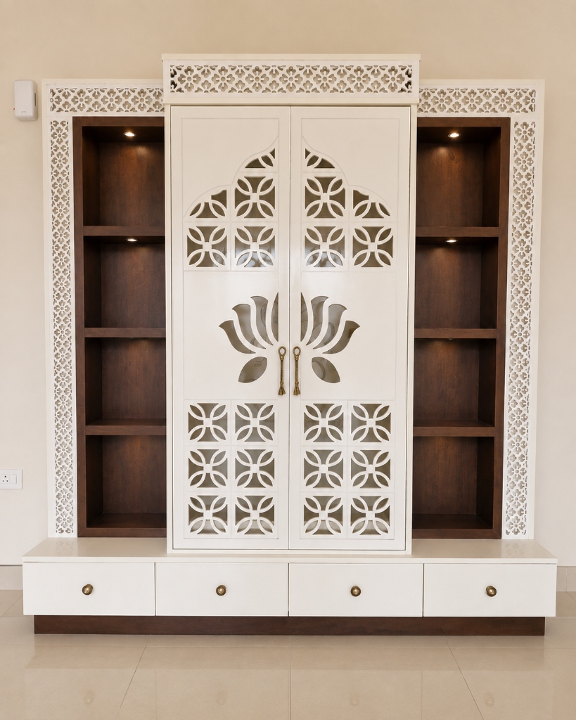 Pooja Unit with CNC Design